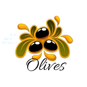 Black olive fruits symbol for food design vector