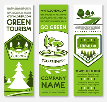 Business template banner set for ecotourism design vector