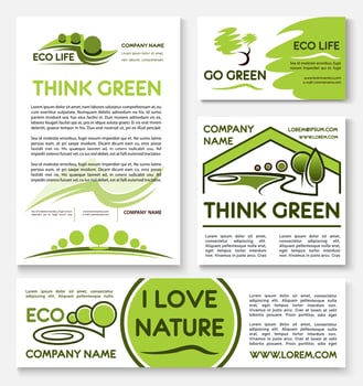 Eco green business banner template set design vector