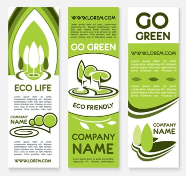 Eco business banner template for ecology design vector