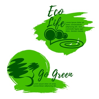 Eco life and green environment vector icons