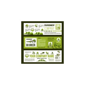 Green company vector business banners set
