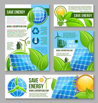 Save energy business banner template design vector