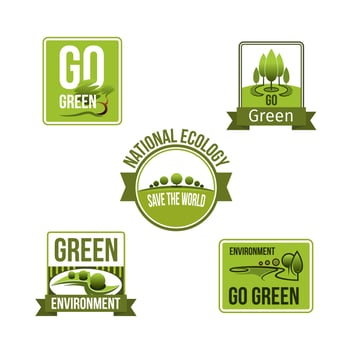 Nature and earth environment eco vector icons