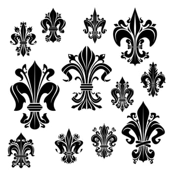 Vector symbol heraldiic fleur-de-lis lily flower