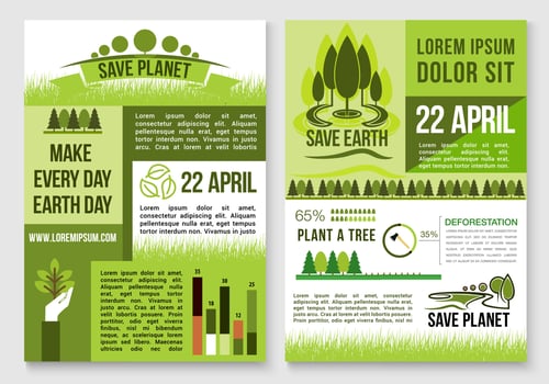 Save nature and earth protection vector templates