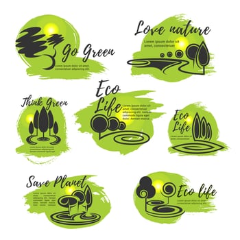 Eco green life and ecology protection symbol vector
