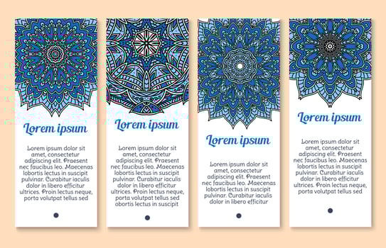 Vector banners Paisley or Mandala ornaments