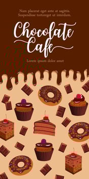 Vector banner for chocolate desserts cafe