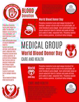 Vector poster for world blood donation donor day