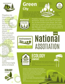 Green city, eco business, ecology poster template vector
