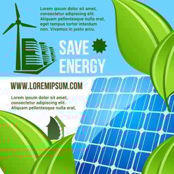 Energy saving and green eco technology poster vector