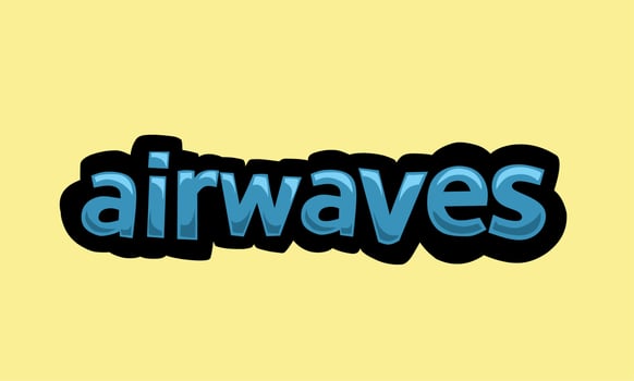 AIRWAVES writing vector design on a yellow background