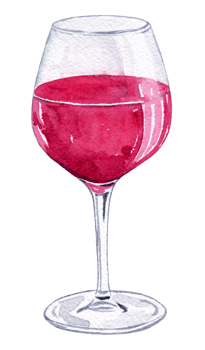 watercolor glass of red wine isolated on white background. Wine tasting decoration. Printable poster for bar or restaurant png
