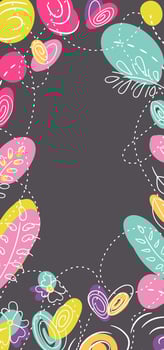 Summer floral seasonal stories dark background vector