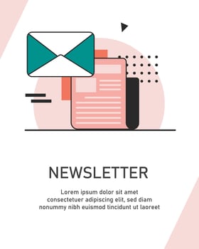 Email and messaging,Email marketing campaign,flat design icon vector illustration
