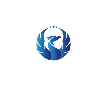Luxury Phoenix Modern Logo Icon Design Circle Template Vector Symbol Illustration.