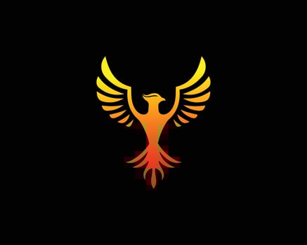 Flying Phoenix Fire Bird And Dove Eagle Abstract Logo Design Vector Template Logotype Concept.