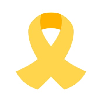 Yellow awareness ribbon for bone cancer and troops support symbol vector
