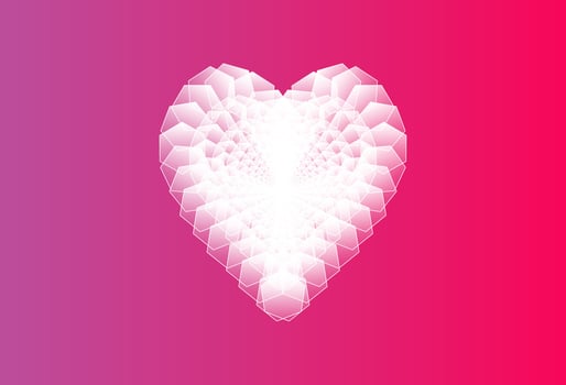 Digital white Pixel art Heart shape isolated on lovely pink background. Beautiful Seamless vector pixel love hearts pattern. Creative and stylish design for banner, wallpaper, card and social media