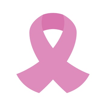 Pink ribbon for breast cancer awareness campaigns isolated on white vector