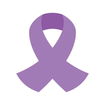 Vector Purple Breast Cancer Ribbon Isolated on White Background