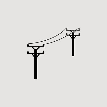 Power pole icon vector logo design template