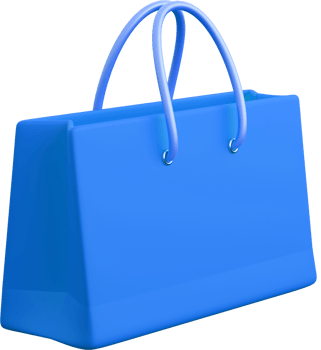 Realistic violet paper shopping bag. Concept of black friday or halloween and autumn sales, present or surprise. 3d high quality isolated render png