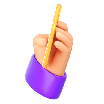 3d cartoon human hand hold smartphone. Using phone concept. Realistic 3d high quality render isolated on white background png