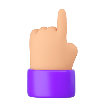 Pointing human hand. Touch, click or attention one finger sign of cartoon character. Realistic 3d high quality render isolated png