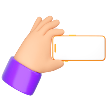3d cartoon human hand hold smartphone. Using phone concept. Realistic 3d high quality render isolated on white background png