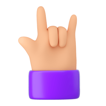 Human hand in rock fingers gesture. png