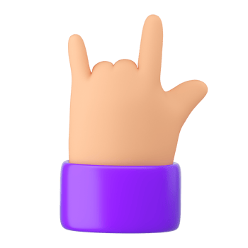 Human hand in rock fingers gesture. png