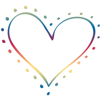 Rainbow simple doodle heart. Transparent PNG clipart for design