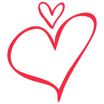 Simple red heart, hand drawn illustration in doodle style. Valentine's day, love, romance. Transparent PNG clipart