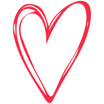 Simple red heart, hand drawn illustration in doodle style. Valentine's day, love, romance. Transparent PNG clipart
