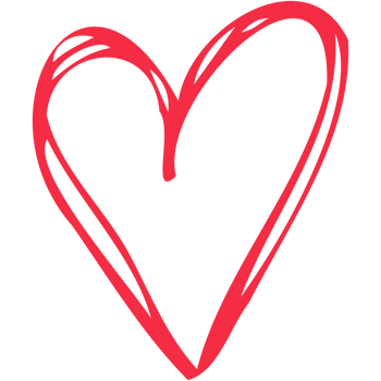 Simple red heart, hand drawn illustration in doodle style. Valentine's day, love, romance. Transparent PNG clipart
