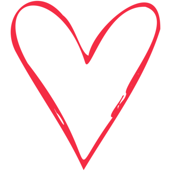 Simple red heart, hand drawn illustration in doodle style. Valentine's day, love, romance. Transparent PNG clipart