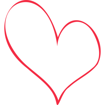 Simple red heart, hand drawn illustration in doodle style. Valentine's day, love, romance. Transparent PNG clipart