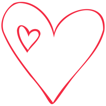 Simple red heart, hand drawn illustration in doodle style. Valentine's day, love, romance. Transparent PNG clipart