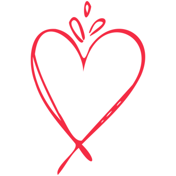 Simple red heart, hand drawn illustration in doodle style. Valentine's day, love, romance. Transparent PNG clipart