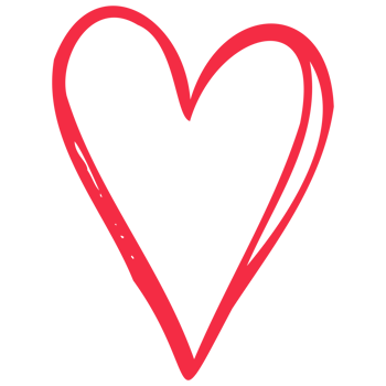 Simple red heart, hand drawn illustration in doodle style. Valentine's day, love, romance. Transparent PNG clipart