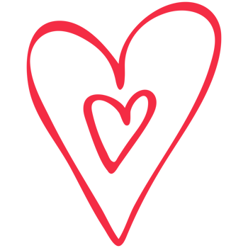 Simple red heart, hand drawn illustration in doodle style. Valentine's day, love, romance. Transparent PNG clipart
