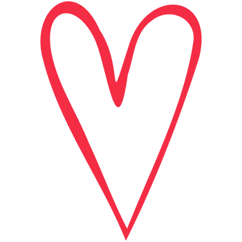 Simple red heart, hand drawn illustration in doodle style. Valentine's day, love, romance. Transparent PNG clipart
