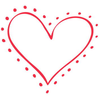 Simple red heart, hand drawn illustration in doodle style. Valentine's day, love, romance. Transparent PNG clipart