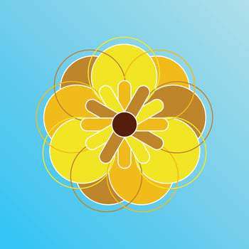 illustration logo flower on water vector