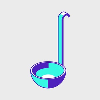 Ladle isometric vector icon illustration
