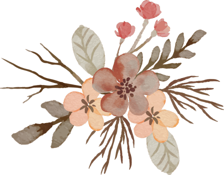 elegant vintage watercolor flower arrangement png