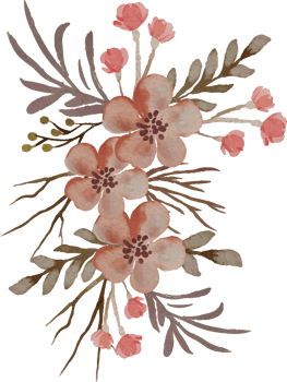 elegant vintage watercolor flower arrangement png