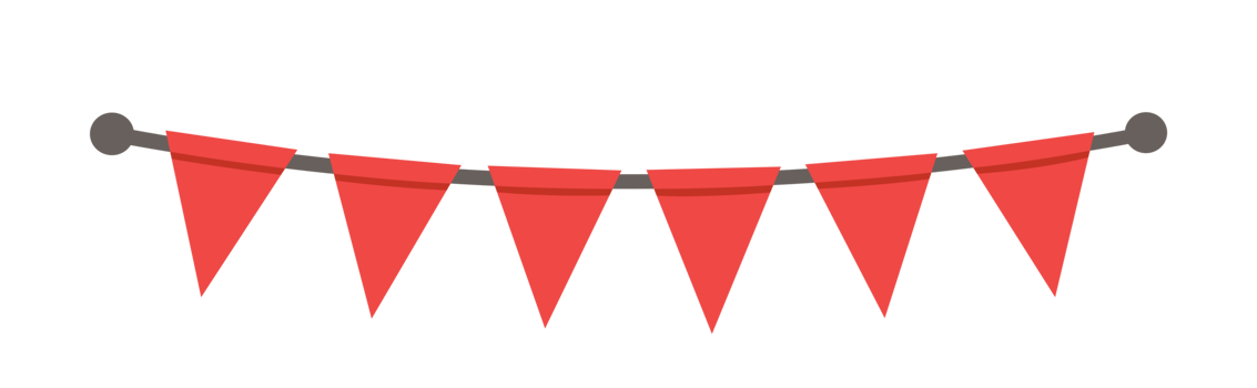 Garlands party banner. illustration png